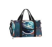 Borsa a tracolla portatile per sport, borsa da viaggio con stampa di pianeti spaziali, perfetta per palestra, campeggio, viaggi di lavoro, Spazio Pianeta Terra, One Size