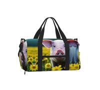 Borsa a tracolla portatile per sport, borsa da viaggio con stampa di pianeti spaziali, perfetta per palestra, campeggio, viaggi di lavoro, Maiale Fiore Di Col, One Size