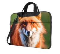 Borsa a tracolla portatile ultra sottile con stampa di volpe per donne e uomini per il fine settimana da viaggio casual, Nero , 13 inch