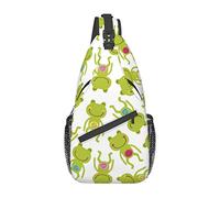 Borsa A Tracolla Quadrata Riflettente Con Rana Del Fumetto, Borsa A Tracolla Sul Petto Per Uomo E Donna, Utilizzata Per Il Tempo Libero E I Viaggi