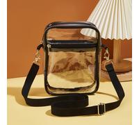 Borsa a tracolla quadrata trasparente minimalista con cerniera, borsa a tracolla versatile, borsa portaoggetti mini da donna, borsa a tracolla trasparente da spiaggia per telefono, borsa da stadio, bo