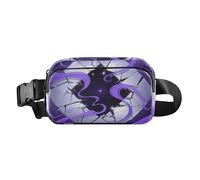 Borsa a tracolla quadrata viola elegante con motivo astratto, per donne, uomini, adolescenti, piccola borsa sportiva a tracolla con tracolla regolabile per viaggi, corsa, escursionismo