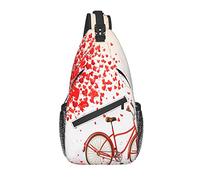 Borsa a tracolla Red Heart Life Tree Bicicletta San Valentino Escursionismo Daypack Crossbody Shoulder Backpack Travel Chest Pack for Men Women