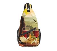 Borsa a tracolla Red Wine Grape Country Farmhouse Escursionismo Daypack Crossbody Shoulder Backpack Travel Chest Pack for Men Women