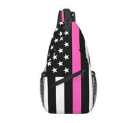 Borsa a tracolla regolabile Peace Love Breast Cancer Awareness per donne e uomini, con tracolla regolabile, zaino a spalla