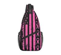 Borsa a tracolla regolabile Peace Love Breast Cancer Awareness per donne e uomini, con tracolla regolabile, zaino a spalla