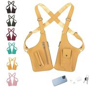 Borsa a tracolla regolabile sotto le ascelle per uomini e donne, accessori nascosti regolabili anti borseggiatore (giallo)