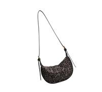 Borsa a tracolla retrò da donna con stampa leopardata borsa a tracolla semplice gnocchi in pelle PU messaggeri per viaggi quotidiani donne stampa leopardo gnocchi a tracolla stile coreano, Nero , One