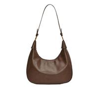 Borsa a tracolla retrò da donna elegante mezza luna borsa a tracolla borsa tinta unita PU borse ascellari per uso quotidiano borsa in pelle PU, Marrone, One Size
