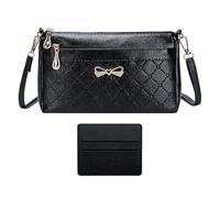 Borsa a Tracolla Retrò in Morbida Pelle Impermeabile - Quadrata Piccola Multitasche con Cerniera, Portacarte e Tracolla Regolabile