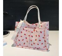 Borsa a tracolla riutilizzabile con stampa a fragola per andare al lavoro,