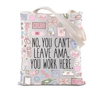 Borsa a tracolla riutilizzabile per infermiere e collega, con scritta "No You Cant Leave AMA You Work Here", Borsa Work Here