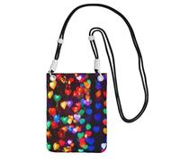 Borsa a tracolla romantica con stampa a cuore rosso per donne, mini borse per telefono, grazioso portafoglio per telefono, regalo per escursioni e viaggi, Nero , Taglia unica