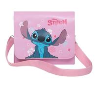 Borsa a tracolla rosa Disney Stitch & Angel - Lilo & Stitch film ufficiale | Simpatica borsa a tracolla per bambini e adolescenti | Regali per ragazze | Tracolla lunga regolabile, rosa, One Size