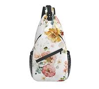 Borsa a tracolla rosa fiore rosso botanico floreale escursionismo zainetto zaino a tracolla zaino da viaggio per uomo donna