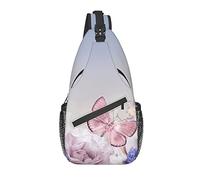 Borsa a tracolla Rosa Fiore viola Farfalla Escursionismo Zainetto a tracolla Zaino da viaggio Zaino da viaggio per uomo Donna