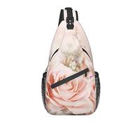 Borsa a tracolla Rose Flower Spring Pink Hiking Daypack Crossbody Shoulder Backpack Travel Chest Pack for Men Women