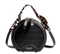 Borsa a tracolla rotonda alla moda per le donne semplici e borse a tracolla con più stili di trasporto Borsa a tracolla alla moda, Nero , One Size