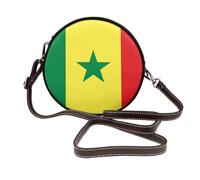 Borsa a tracolla rotonda da donna con bandiera del Senegal in pelle