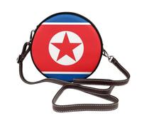 Borsa a tracolla rotonda da donna con bandiera della Corea del Nord