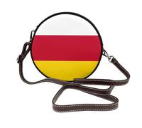 Borsa a tracolla rotonda da donna in pelle con bandiera dell'Ossezia del Nord