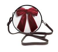 Borsa a tracolla rotonda da donna in velluto con fiocco e coda di Natale