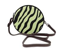 Borsa a tracolla rotonda da donna minimalista con strisce zebrate pastello melata borsa a tracolla in pelle