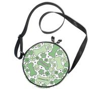 Borsa a tracolla rotonda in tela messenger borsa San Patrizio impressionante osso di trifoglio