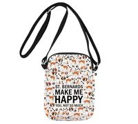 Borsa a tracolla San Bernardo, regalo per gli amanti del San Bernardo, con scritta "Make Me Happy You Not So Much St Bernard", San Bernardo Cb1, 111