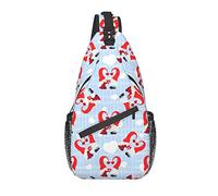 Borsa a tracolla San Valentino Gnomi Blue Check Escursionismo Daypack Crossbody Shoulder Backpack Travel Chest Pack for Men Women