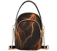 Borsa a tracolla scura con fulmini luminosi, borsa a tracolla per telefono, con stampa floreale, 15 x 21 x 7,9 cm, 15 x 8 x 21 cm