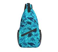 Borsa a tracolla Sea Turtle Ocean Blue Escursionismo Daypack Crossbody Shoulder Backpack Travel Chest Pack for Men Women