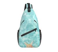 Borsa a tracolla Seashell Blue Water Summer Hiking Daypack Crossbody Shoulder Backpack Travel Chest Pack for Men Women