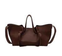 Borsa a tracolla semplice in pelle PU tinta unita versatile borsa a tracolla grande capacità All-Match Tote Bag Travel Date Work Shopping Bag, Caff, 400.00x180.00x130.00mm