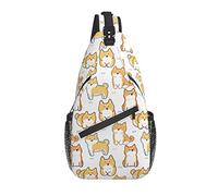 Borsa a tracolla Shiba Inu Dog Hiking Daypack Crossbody Shoulder Backpack Travel Chest Pack for Men Women
