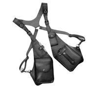 Borsa a tracolla sicura con design antifurto tracolla regolabile Steampock da uomo stili detective petto retrò steampunk avventura all'aperto petto, Nero , One Size