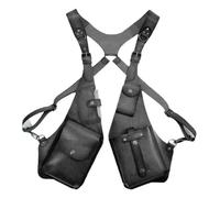 Borsa a tracolla sicura Design antifurto Tracolla regolabile Steampock da uomo Steampock Detective Styles Borsa a tracolla vintage medievale in pelle PU, Nero