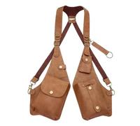 Borsa a tracolla sicura Design antifurto Tracolla regolabile Steampock da uomo Steampock Detective Styles Borsa da petto Unisex Regolabile in pelle PU Custodia per telefono sotto le ascelle, Marrone