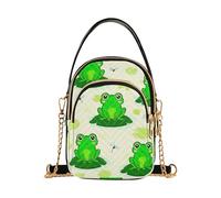 Borsa a tracolla singola con rane verdi da donna borsa a tracolla floreale piccola borsa a catena trapuntata con cerniera bombetta tote da donna
