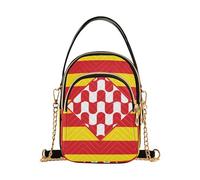 Borsa a tracolla singola da donna con tracolla trapuntata a catena borsa per telefono cellulare borsa a tracolla floreale animale frizione cerniera tote bandiera della provincia di Girona