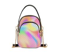 Borsa a tracolla singola da donna Dreamy Pastel Waves trapuntata borse per telefono con tracolla a catena carino cerniera designer bombetta tote, 15 cm × 21,1 cm × 7,9 cm