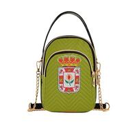 Borsa a tracolla singola da donna trapuntata per telefono cellulare portafoglio catena borsa pastello cerniera borsa a tracolla da donna bandiera provincia di Granada