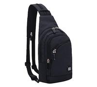 Borsa a tracolla singola per uomo e donna, borsa a tracolla con cerniera, borsa sportiva per ciclismo, alpinismo, viaggi, piccolo zaino da uomo, borse a tracolla, Nero , Taglia unica