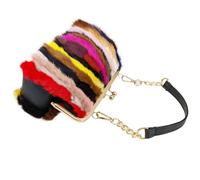 Borsa a tracolla soffice per le donne borse bella moda per festa matrimonio pochette a tracolla borse invernali sfocate, Marrone, (20cm(Max Length(30cm)