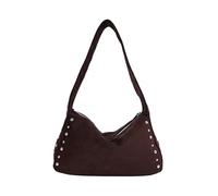 Borsa a tracolla solida Rivet Stí· Faux Suede Donna Retro Ascelle Borsa | Borsa a tracolla vintage con tracolla regolabile 27 x 15 x 9 cm robusta cerniera tote uso quotidiano casual