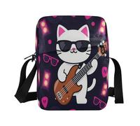 borsa a tracolla sopra le borse a tracolla per gli uomini Cross Over borsa a tracolla tracolla tracolla regolabile per affari Cool occhiali da sole chitarra gatto