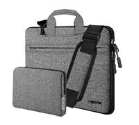 Borsa a Tracolla Sottile per Laptop da 13"-14", Borsa a Mano con Custodia Piccola per MacBook Pro 14" M5 M4 M3 M2 M1 2025-2021, tutti i modelli da 13,3" MacBook Air/Pro, XPS 13/14,Grigio scuro-nero
