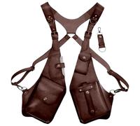 Borsa a Tracolla Sottoascellare Antifurto - Imbracatura in Pelle Steampunk Medievale | Fondina da Spalla Nascosta | Cinghie Regolabili in Pelle PU, Pacchetto Portafoglio Nascosto, Design a Doppia