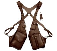 Borsa a Tracolla Sottoascellare Antifurto - Imbracatura in Pelle Steampunk Medievale | Fondina da Spalla Nascosta | Cinghie Regolabili in Pelle PU, Pacchetto Portafoglio Nascosto, Design a Doppia