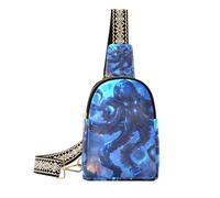 Borsa a tracolla spaventosa della fiamma blu del mare animale alla moda robusto fanny pack borsa a tracolla per il viaggio, mare animale Fiamma Blu Spaventoso, 1 size